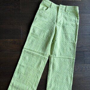 ZARA green gingham straight pants